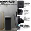 4 Gallon (15L) Slim Dog-Proof Trash Can with Press Pop-Up Lid - Odor-Blocking Small Garbage Can Includes 75 Trash Bags, Space-Saving Design for Bedroom, Kitchen, Bathroom & Office