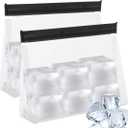 3 x 2PCS Reusable Ice Storage Bag, 10x7x2.2 Whiskey Ice Ball Storage Bags with Secure Zipper Seal Leak Proof Ice Bags, Freezer Bags for Ice and Food Storage - BPA-Free