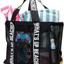 Primo Lines 31L Extra Large Beach Bags 23x17x8 Mesh Beach Bag with Zipper, XL Mesh Tote Bag for Women Family Trip Women