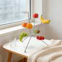 Exploded Fruit Bowl: Exploding Fruit Bowl Stand, Fireworks On the Dinner Table, Stainless Steel Aesthetic 360 Display Rack, Creative Centerpiece For Home Kitchen Counter & Dining Table Decor(Silver)