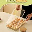 FreshKeeper Stackable Egg Holder for Fridge with Time Scale on Lid, Plastic Egg Organizer, Egg Container for Refrigerator 18 Slots (1PACK)