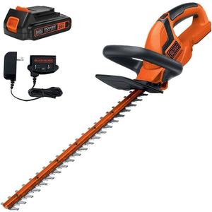 BLACK+DECKER 20V MAX Cordless Hedge Trimmer, Battery and Charger Included, 22 Inch Steel Blade Lightweight Bush Trimmer, Soft Grip, Less Vibration (LHT2220)
