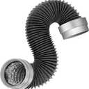 5FT Dryer Vent Hose 4 Inch, 6-Layer Heavy Duty Aluminum Flexible Dryer Duct with Rubber Seal Connectors, Easy-Install Heat Resistant Dryer Exhaust Hose for Tight Spaces, Universal Dryer Hose Vent Kit