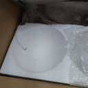 Milk Glass Chandelier Farmhouse Rustic Semi Flush Mount Ceiling Lamp Frosted White Globe Pendant Light Mid Century Modern Wood Grain Chandelier Sputnik Ceiling Lights (3- Light)