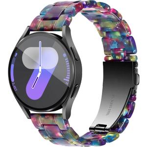 YGTIECS Compatible with Samsung Galaxy Watch 7/6/5/4 40mm 44mm/ 5 Pro 45mm/ Watch 6/4 Classic 43mm 47mm 42mm 46mm/ Active 2 44mm 40mm, 20mm Soft Resin Replacement Samsung Watch Bands