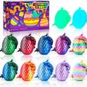 12PCS 3D Printed Dragon Eggs with Dragon Inside, Cool Stuff Fun Gifts, Mini Dragon Egg Set Articulated Crystal Dragon Fidget Toy for Adults Teens Boy Gifts Easter Basket Stuffers
