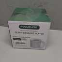 FOCUSLINE 100 Count 6 Inch Clear Plastic Plates, Disposable Heavy Duty Salad Dessert Plates- Premium Hard Plastic Plate Fancy Disposable Clear Plate for Weddings, Parties and Events