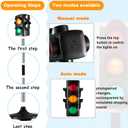 Hiboom 1 Piece 28.3 Inch Traffic Light Toy 2 in 1 Simulation Safety Traffic Indicator Crosswalk Signal with Lights and Sounds for Birthday Educational Toy Gift 4 Sides, Large