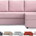 MASTERS OF COVERS Snug Fit Friheten Slipcover for The IKEA Friheten with Chaise Corner Cover, Sofa Bed Cover, Sectional Slipcover Replacement (Pink)（Cover Only！Not Sofa！）