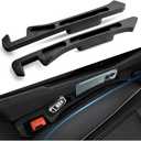 2PCS Deepened Car Seat Gap Filler Organizer,Multi-Purpose 2 in 1 Car Gap Filler with Bottom Charging Opening for Avoiding Item Falling,Universal No Drop Seat Guard for Cars (Premium Black)