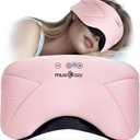 MUSICOZY Bluetooth Sleep Mask Headphones 5.4, Wireless Over-Ear Headphones Washable Zipper Sleep Headphones Mask with HD Stereo Speakers for Side Sleepers Travel & Relaxation, Gifts for Men Women (Pink)