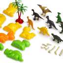 2 x CoolSand Dino Discovery 3D Sandbox for Kids with 1 Pound Moldable Indoor Artificial Play Sand, Shaping Molds, Dinosaur Figures, 3D Tray