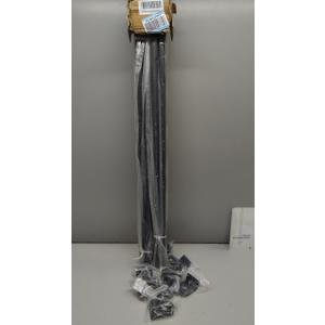 4 Pack 6.5FT Stainless Steel String Lights Pole Bracket/Holder with 2 Wall Hooks for Deck Railing Wood Posts (Black)