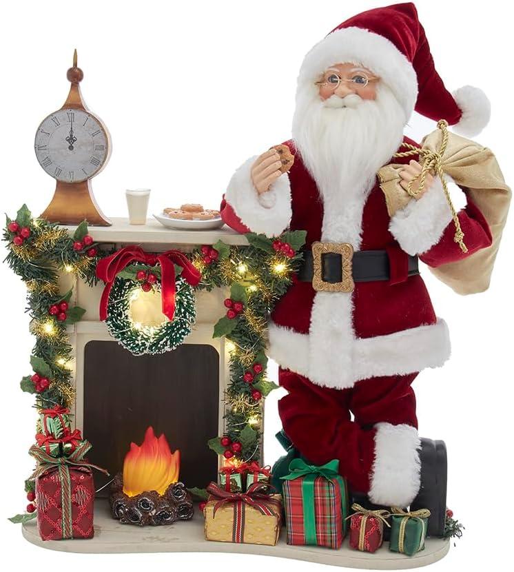 Kurt S. Adler 17 Inch Battery Operated Kringle Klaus LED Fireplace Mantle