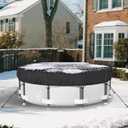 SAFANA 14FT Winter Pool Covers for Above Ground Pools [Upgrade 500D Thicker Add Nails Set] Round Swimming Pool Cover Protective Leaf Cover, Tear Resistant Durability Fabric, UV Resistance, Black