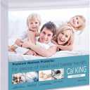 Waterproof Mattress Pad Protector 100% Organic Cotton Hypoallergenic Breathable Mattress Pad Cover, Deep Pocke (Cal King)