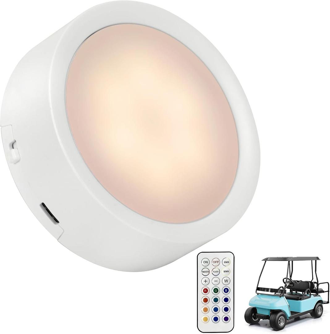 10L0L Golf Cart Dome Light for EZGO Club Car Yamaha | RGB Wireless USB Rechargeable Columbia, Cushman, Garia, Tomberlin, 12 Colors, 1000mAh Battery, 6-Hour Runtime, 3.3x1.2 inch