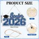 2 x Senior 2026 Sign Wooden Graduation Decorations Blue Graduation Hanging Decor 2026 Grad Letter Sign Wooden Photo Booth Prop for Senior Night High College School Celebration Grad Party Supplies(Blue)
