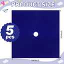 Gersoniel 5 Sheets Adhesive Graduation Cap Velvet Topper Decorations, 10x10 Inch Self-Adhesive Fabric Cardstock Grad Cap Cover for Graduation Hat Topper Craft DIY(Royal Blue)