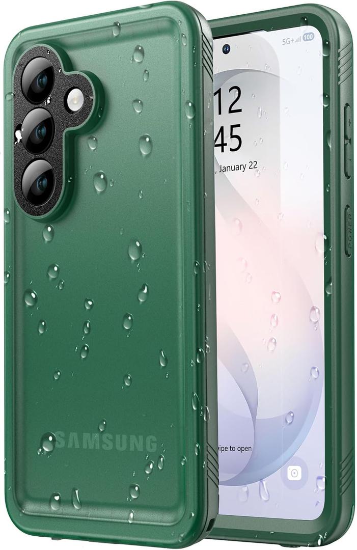 SPORTLINK for Samsung Galaxy S26 Case, IP68 Waterproof Dustproof Military 360 Full Body Heavy Duty Shockproof Protective with Camera Screen Protector S 26 Phone Front Back Cover 6.3" Green