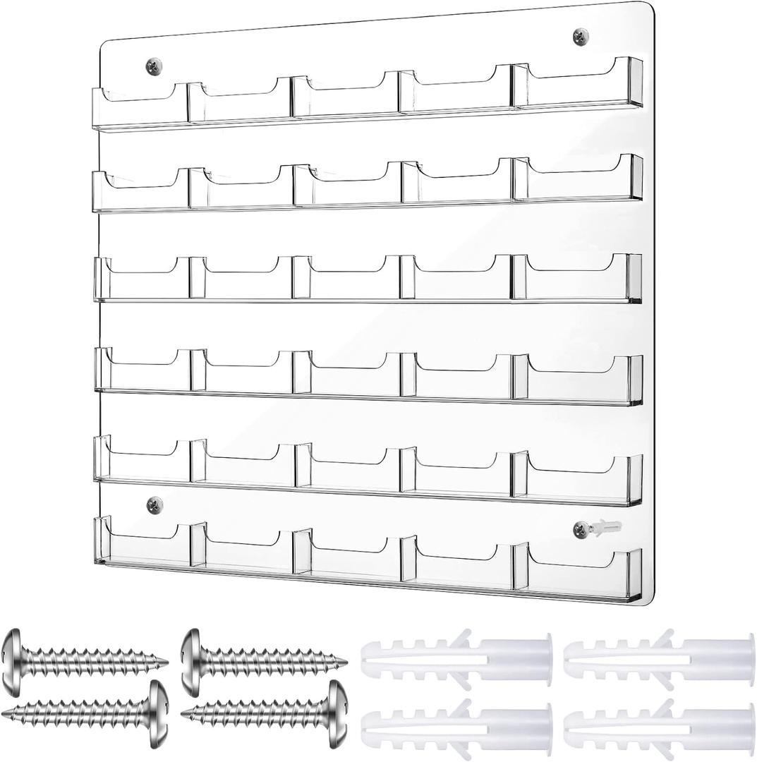 Hillban Acrylic Business Card Holder Wall Mount Office, 30 Pockets
