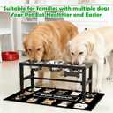 SHAINFUN Metal Elevated Dog Bowls Stand for Large Dogs with Mat & Three 58oz Food Water Bowls, Adjustable Height Raised Dog Bowl Stand