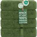 Chakir Turkish Linens | Hotel & Spa Quality 100% Cotton Premium Turkish Towels | Soft & Absorbent (4-Piece Bath Towels, Moss)