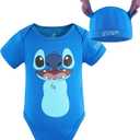 Disney Lilo & Stitch Baby Boys Bodysuit and Cap for Newborn and Infant, 3M