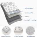 SERISSA 2x3 Rugs for Entryway, Washable Non-Slip Grey Blue Small Area Rug, Soft Low-Pile Boho Geometric Indoor Entry Rug Door Mat Indoor Entrance Front Door Carpet for Bathroom Kitchen Bedroom