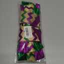Large Mardi Gras Bows for Wreath, Green Purple Glitter Decorations, Fat Tuesday Holiday Tree Topper, Front Door Decor (Style 1: Wave)
