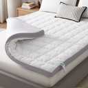 SAPHREAS Memory Foam Mattress Topper Twin Size, 3" Cooling Gel Memory Foam and 1" Soft Ventilated Mattress Pad Cover, Back Pain & Pressure Relief, 5-Zone Egg Crate Bed Topper