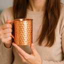 NZM Moscow Mule Mug (16 Oz), Hand Hammered Finish Copper Mug | Solid Copper Mugs for Moscow Mule, Iced Coffee, Cocktails, Chilled Drinks with Ayurvedic Health Benefits.