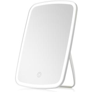 Rechargeable Makeup Mirror with Lights, Portable Travel Lighted Vanity Mirror, Dimmable Touch Screen Tabletop LED Make up Mirror