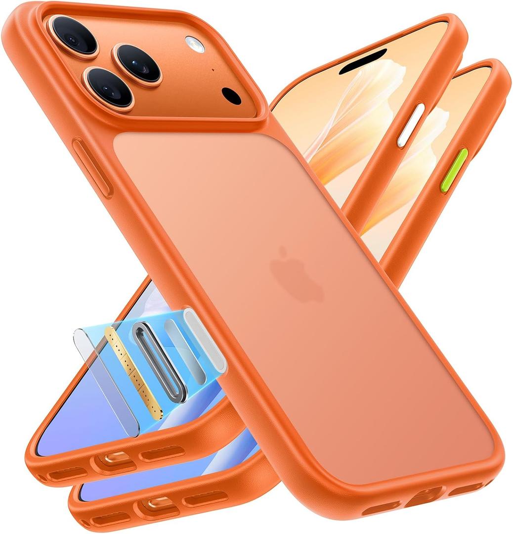 TORRAS for iPhone 17 Pro Case, Beyond Military-Grade Protection, Camera Control Button, DIY Buttons, Translucent Matte Slim Thin Shockproof Hard Back Anti-Scratch case for iPhone 17 Pro, Cosmic Orange