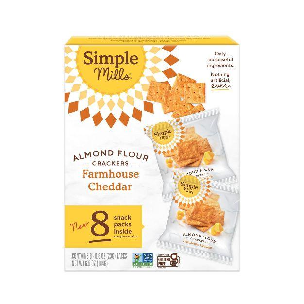 Simple Mills Almond Flour Crackers Farmhouse Cheddar - 6.5oz/8pk, BBD: 06/02/26