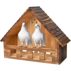 SWANGSA Mourning Dove Nesting Box, Carbonized Cedar Birdhouses for Outdoor Doves and Other Small Birds, 1 Pack