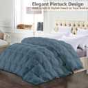 Saferay California King Quilted Pinch Pleat Comforter, 102x96, Steel Blue, California King Size