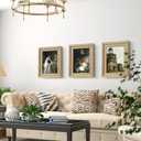 ArtXO Wood Vintage A4 Picture Frames for Living Room Wall Decor: Classic Gold 8.25x11.75 Gallery Wall Frame for Canvas, Poster, Diploma, Family Friends Photo Display