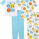 Pokemon boys 4-piece Snug-fit Cotton Pajama Set, Soft & Cute for Kids (10)