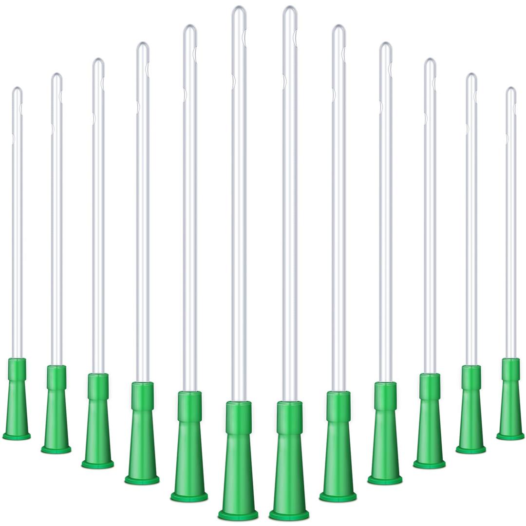 Nuanchu PVC Replacement Tubings Supplies Tubes Kit Clear Replacements Hose with Flexible Rounded End for Smooth Insert (16 FR, 60 Pieces)