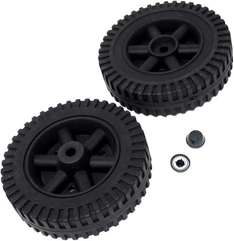 Wheel Kit, 6" Black Blow-Molded Hollow Plastic Wheels