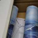 Decorative Medium Lamp Shade Polyester Fibre Printed Abstract Sea Waves Drum Shade for Table Lamp & Bedside Lamp, 13 "Top x 13" Bottom x 10 "Heigh,Includes 2pcs