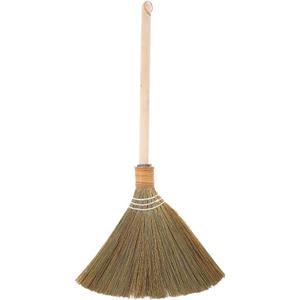 CALLARON Natural Woven Corn Whisk Broom with Handle 26.37In Traditional Vietnamese Broom for Indoor Outdoor Floor Cleaning Garage Yard Sweeping