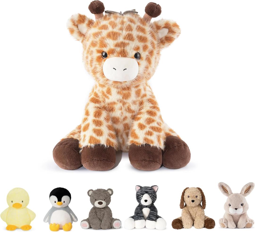 Niuniu Daddy 14" | 3.5 Pound Giraffe Weighted Plush Stuffed Animal, Heavy Giraffe Pillowfort Toys for Kids Adults, Weighted Beads for Stuffed Animals Body Pillow for Gift Birthday Christmas Holiday
