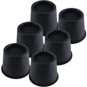 DEDU Bed Risers 3 Inch Heavy Duty 6 Pack, Furniture Risers for Sofas Supports Up to 6600 Lbs, Round Couch Risers for Bed, Couch, Desk or Chair (Black)