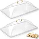 Blulu 2 Pcs 13" x 21" Polycarbonate Clear Dome Display Cover Food Dome Lid