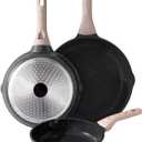 Kordisen Nonstick Frying Pan Set, 3 Piece Skillet Set, Healthy Induction Cookware Cooking Pan, Stay-Cool Handle, Compatible with All Stovetops, PFOA Free (9.5, 11, 12.5 Inch) (Classic Granite)