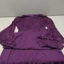 MISSMAY Women's Formal Lace Chiffon Bell Sleeve Wedding Party Long Dress Size S