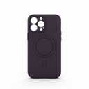 for iPhone 17 Pro Max Silicone Case with Magnetic Stand (Matte Dark Purple)