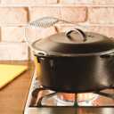 Lodge 5 Quart Pre-Seasoned Cast Iron Dutch Oven with Lid - Wire Bail Handle for Easy Transfer from Cooking Surface to Table - Use in the Oven, on the Stove, on the Grill or over the Campfire - Black